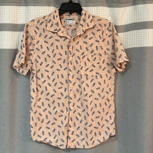 Express Men’s Small Pineapple Short Sleeve Button Up